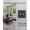 ZILLSEA 2-Pack Double Toggle Wall Plates, Aged Bronze Light Switch