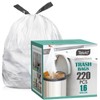 1.6 Gallon/220pcs Strong Drawstring Trash Bags Garbage Bags by Teivio,