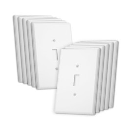 Bates- Light Switch Plates, 10 Pack, Oversize 5.5" x 3.5", White Light Switch Cover Plate, Light Covers for Light Switch Plate, Light Plates Switch Covers, Wall Switch Plate Cover Toggle Switch Cover