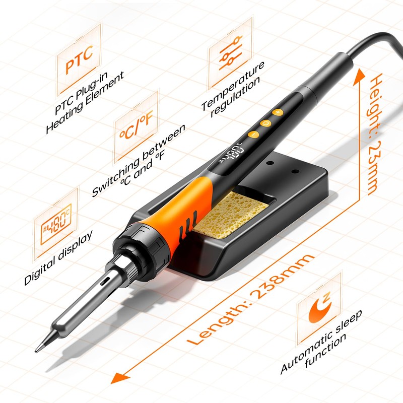 90W 110V LCD Soldering Iron, Soldering Iron Kit, 10-in-1 Soldering