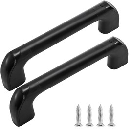 Lawei 2 Pack RV Grab Handles, Plastic Safety Handle Bars, Black Door Pull Handle for Camper, Trailer, Boat, Garage, Bathroom, Automotive Entry Door Assist Bar for Indoor and Outdoor