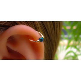 Opal Cartilage Earring Hoop - 20 Gauge 14k Gold Filled Cartilage Earrings ring,Opal Helix piercing Hoops Helix Jewelry