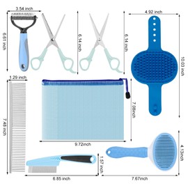 Aiolpy Pet Grooming Kit with Pet Shedding Slicker Brush, Bath Massage for Rabbit, Puppy, Kitten, All Hair Types, Includes Multiple Combinations of Combs and Brushes