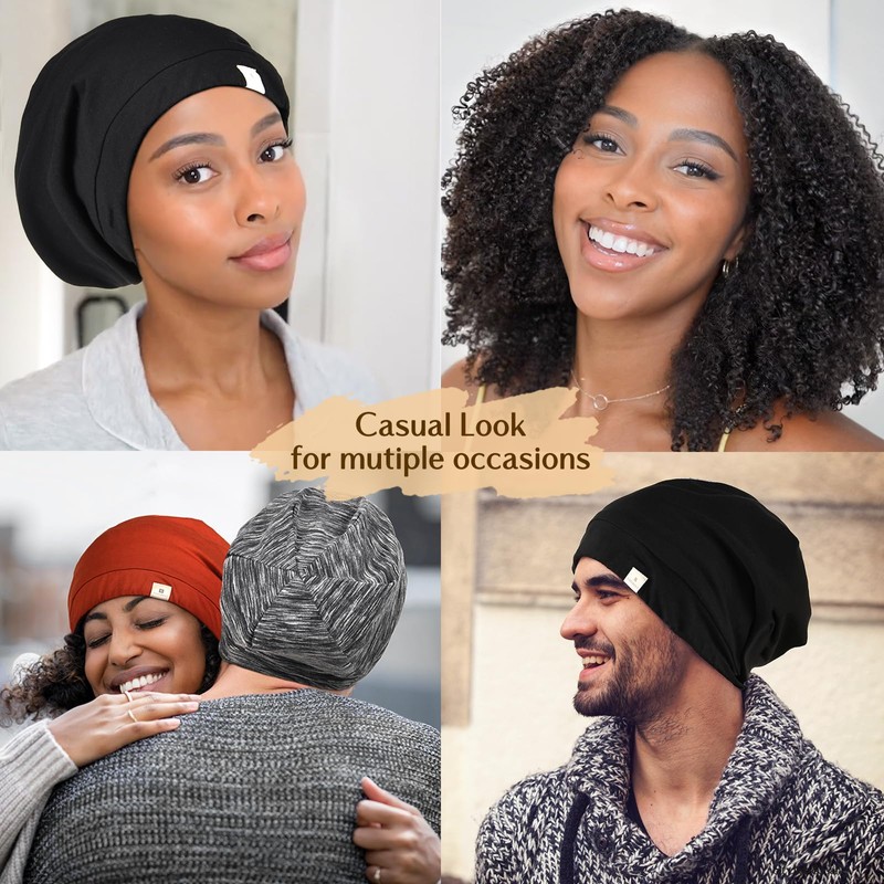 YANIBEST Slouchy Beanie Hat Satin Lined Sleep Cap Satin Bonnet