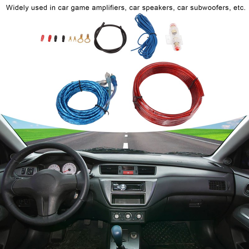 8 Gauge Car Amplifier Wiring Kit with Amp Power Cable