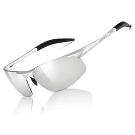 AISSWZBER Gafas de sol polarizadas deportivas para hombre, marco de metal, protección UV, 8177
