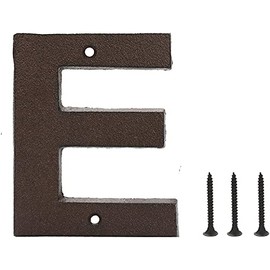 5 Inch Cast Iron Door Letter - Rustic Brown - E