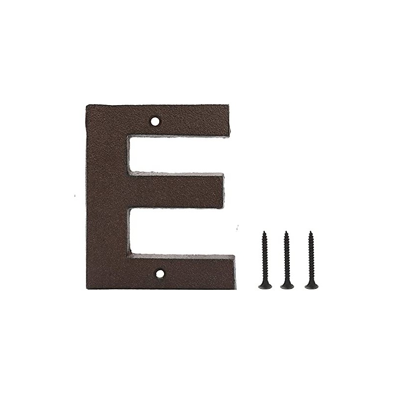 5 Inch Cast Iron Door Letter - Rustic Brown -