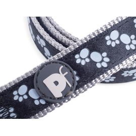 Petface Signature Padded Dog Lead, Medium, Black Paws
