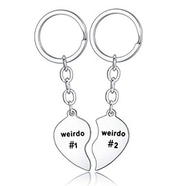 BESPMOSP 2PC Weirdo 1 and Weirdo 2 Keychain Set Friendship Gifts Best Friend Keychain Graduation Gifts