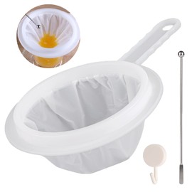 Fine Strainer, Hair Strainer Kitchen, 400/200/100 Mesh Kitchen Strainer, Plastic, Small Strainer with Handle, for Juice, Milk, Coffee (400 Mesh)