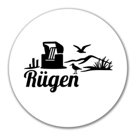 Huuraa Aufkleber Rügen Strandmotiv Geschenk 10cm Sticker Rügen Geschenkidee