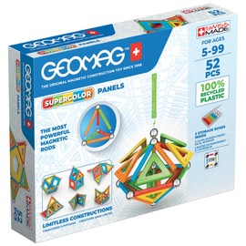 Geomag - Supercolor Magnetic Constructions for Kids, Magnetic Toy, Green Collection, 100% Recycled Plastic, 52 Pieces