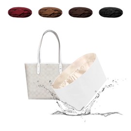 19Neat Thin City Tote Organizer Insert, Lightweight Bag Shaper Compatible with Coach City Tote In Signature Canvas, Waterproof Dupontpaper Surface and Silky Satin Lining (Craie, City33)