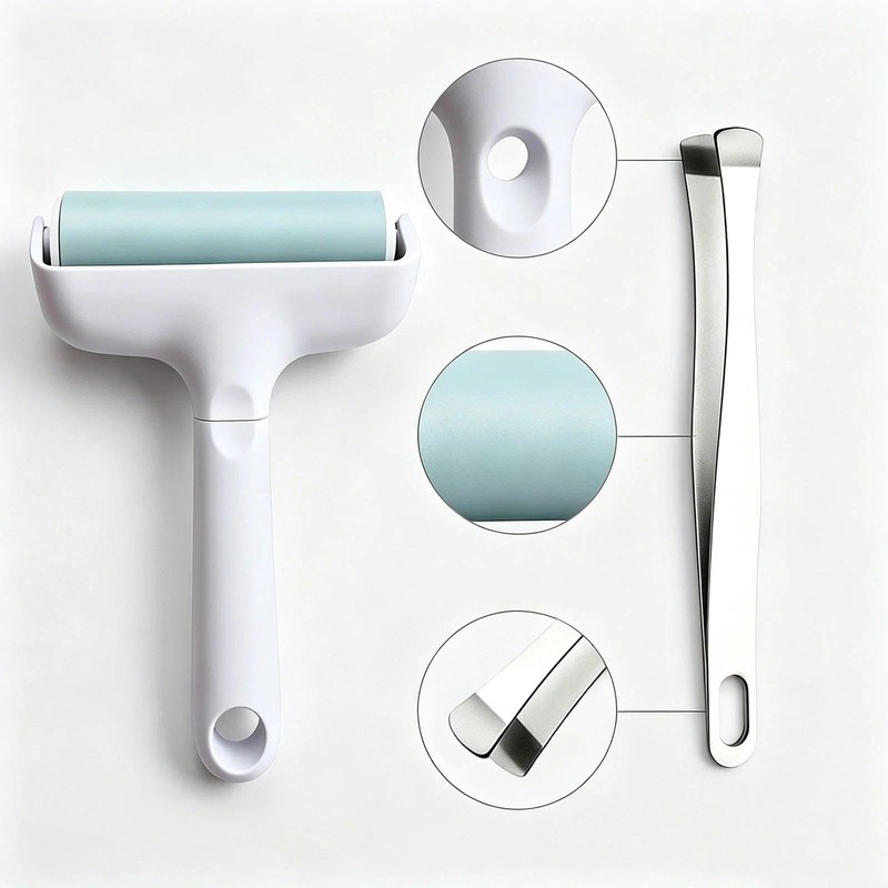 Corey-Z Brayer Roller & Tweezers Set, Vinyl Roller Rubber Brayer