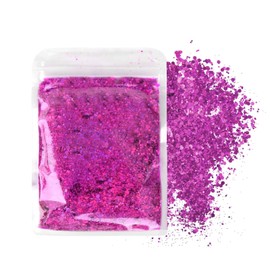 Pink Holographic Glitter, Glitter Craft Glitter Powder, 50 g Glitter for Crafts, Craft Glitter Pink, Holographic Coarse Glitter, Powder Glitter for Crafts for Nail Art, Make Up Face