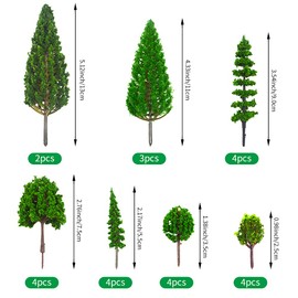 MOMOONNON 25pcs Model Trees Model Train Scenery Mixed Miniature Trees Artificial Wargame Trees Model Railroad Scenery Diorama Supplies Scenery Landscape