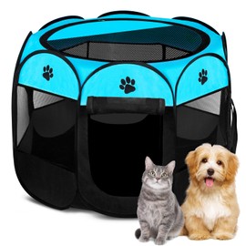 Horing Foldable Portable Pet Playpen Pet Exercise Pen Pet Tent Playground for Small, Medium, and Large Dogs and Cats Pop Up Cat Kennel Indoor Outdoor Travel Camping Use