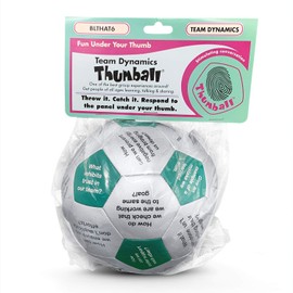 Trainers Warehouse Team Dynamics Thumball Teambuilding Tool - 6" Green Training Tool Game | Discuss Team Challenges & Opportunities - Easy to Facilitate | 32 Prompts