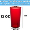 Restaurant Grade, BPA-Free 12oz Red Plastic Cups 24pk. Super Durable,