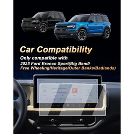ECOZEN 2025 Bronco Sport Screen Protector - 13.2-Inch Navigation 9H Tempered Glass HD For 2025 Ford Bronco Sport(Big Bend/Free Wheeling/Heritage/Outer Banks/Badlands) Accessories Anti Fingerprints