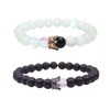 UEUC King&Queen Crown Distance Couple Bracelets His Hers Black Matte