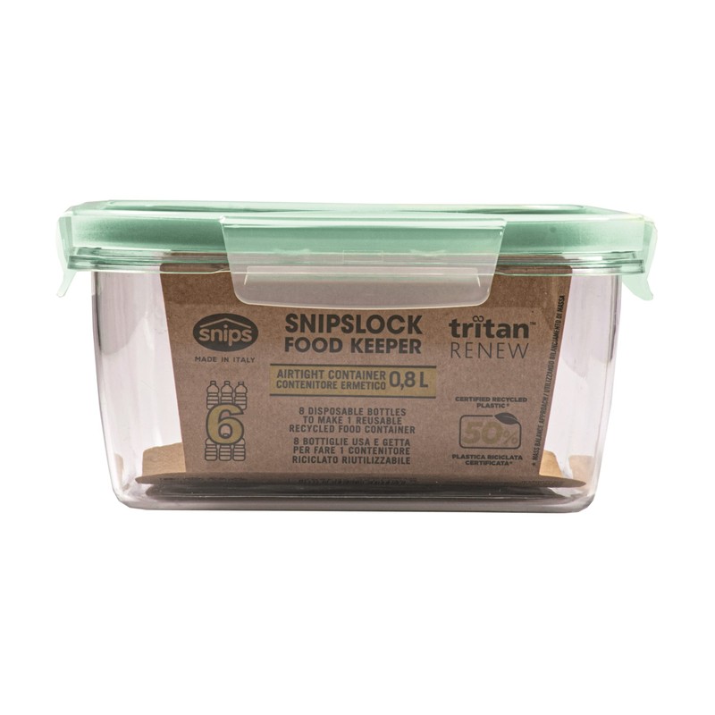 Snips Square food container, 0.8 L, made of Tritan Renew,