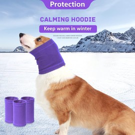 Nanaki Dog Hood No Flap Ear Wrap, Quiet Dog Headband Dog Head Cover No Shake Ear Wrap Dog, The Grooming and Force Drying Pet Ear Protector for Anxiety Relief Calming Dog Ear Covers for Noise