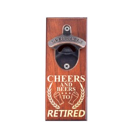 Retirement Gift Wall Mounted Magnetic Bottle Opener Retirement Beer Gift Ideas for Women Men Dad Mom Retired Gift for Coworkers Office Family Idea Her Nurse Mothers Day Birthday Anniversary Christmas