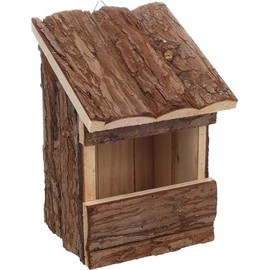 Flamingo Inclino Wooden Nesting Box - Slanted Roof Design, 14 x 13 x 20 cm, Ideal for Tits, Sparrows and Other Small Birds