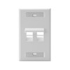 Leviton 2-Port Angled QuickPort Wallplate with ID Windows, 42081-2WS, White
