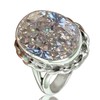 White Cubic Zircon Genuine Gemstone Oval Ring, Solid 925 Sterling