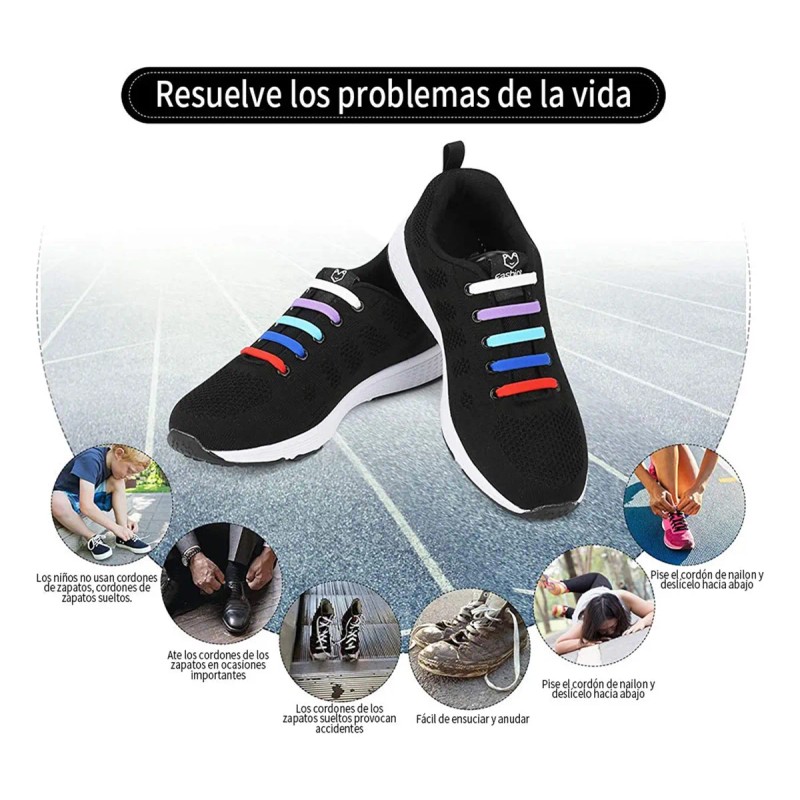 Agujetas De Silicona Plana Y Elástica Para Calzado No Se