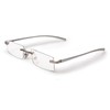 Visualites Rectangle Lightweight Aluminum Rimless Reading Glasses for Men &