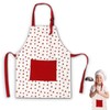 HERCHR Kids Girls Apron with Pocket, Red Strawberry Children Chef