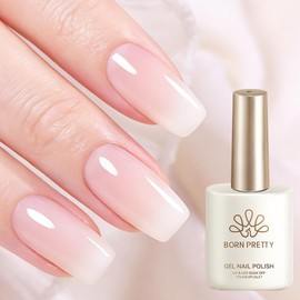 Born Pretty- Esmalte de uñas en gel blanco lechoso Esmalte de uñas en gel neutro translúcido blanco gelatinoso Esmalte de uñas Soak Off HemaFree      