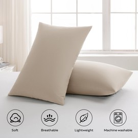 JELLYMONI Pillowcases King Set of 2 Cotton Envelope Pillow Covers Linen Grey 20×36in Bed Pillow Cases 100% Washed Cotton Soft Breathable (Pillows are not Included)