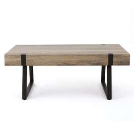 Christopher Knight Home Abitha Faux Wood Coffee Table, Canyon Grey, 23.60 in x 43.25 in x 16.75 in