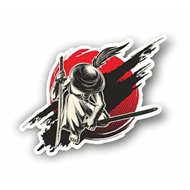 AMA SHOP SAMURAI JAPANESE Warrior MOD.1 PVC WALL DECALCOMANIES CAR MOTORCYCLE HELMET CAMPER
