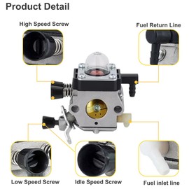 ZAMDOE FS38 Carburetor for Stihl FS 38 FS55R FS45 FS46 FS55 FS55C FS 55R 2-MIX Brushcutters String Trimmer Replace for ZAMA C1Q-S282 4140 120 0623 41401200623B (After 2013-2015)