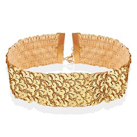 Wide Sequin Choker for Women Punk Thick Black Choker Collar Retro Wide Choker Necklace for Women Girls Christmas Gifts