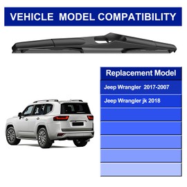EMITHSUN 13" Rear Wiper Blades Replacement For Jeep Wrangler 2017 2016 2015 2014 2013 2012 2011 2010 2009 2008 2007 Rear Windshield Wiper Blades