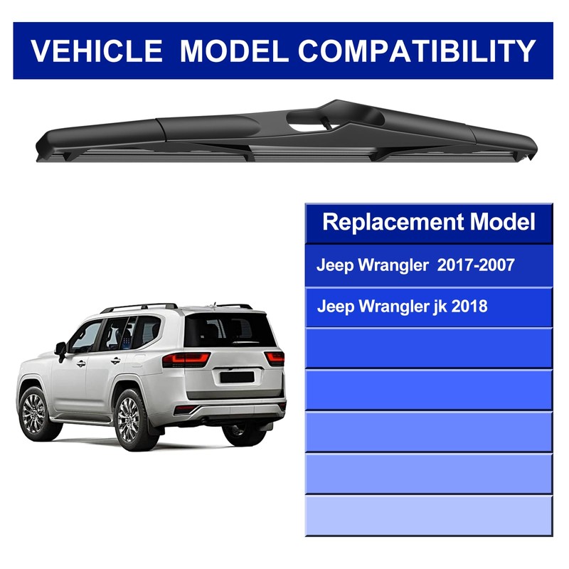 EMITHSUN 13" Rear Wiper Blades Replacement For Jeep Wrangler 2017