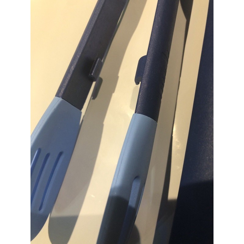 Mad Hungry Silicone 9" Slotted Tongs 3 Pack Blue Heat