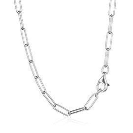 NKlaus 9597 Anchor Chain Necklace 925 Silver 50 cm Width 3.4 mm 5.54 g, Sterling Silver