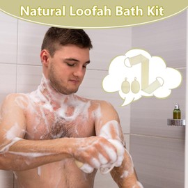 Natural Sponges for Body | Loofah Bath Scrubbers | Textured Extra Gentle Reusable Non-Slip Washable Scrubber for Shower Bath Spa Back Scrub Facial Care