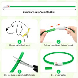 BSEEN Light Up Dog Collar - 2 Pack LED Dog Collar Rechargeable, Silicone Cuttable Glow in The Dark Dog Collar Light, Flashing Safety Dog Lights for Night Walking (Red+Green)