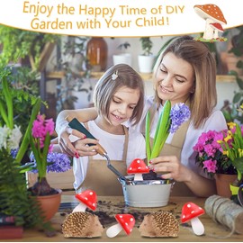 Pchnfei 6Pcs Fairy Garden Miniature Garden Landscape Fairy Outdoor Garden Figurines Resin Hedgehogs Mushroom Micro Landscape Decorative Accessories for