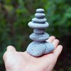 OwMell Balanced Stones Cairn Statue Garden Decor, Stacked Zen Rock