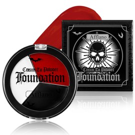 DE'LANCI Gothic Black White Red Foundation, Full Coverage, Long-Lasting, Natural, Suitable for All Skin Tones